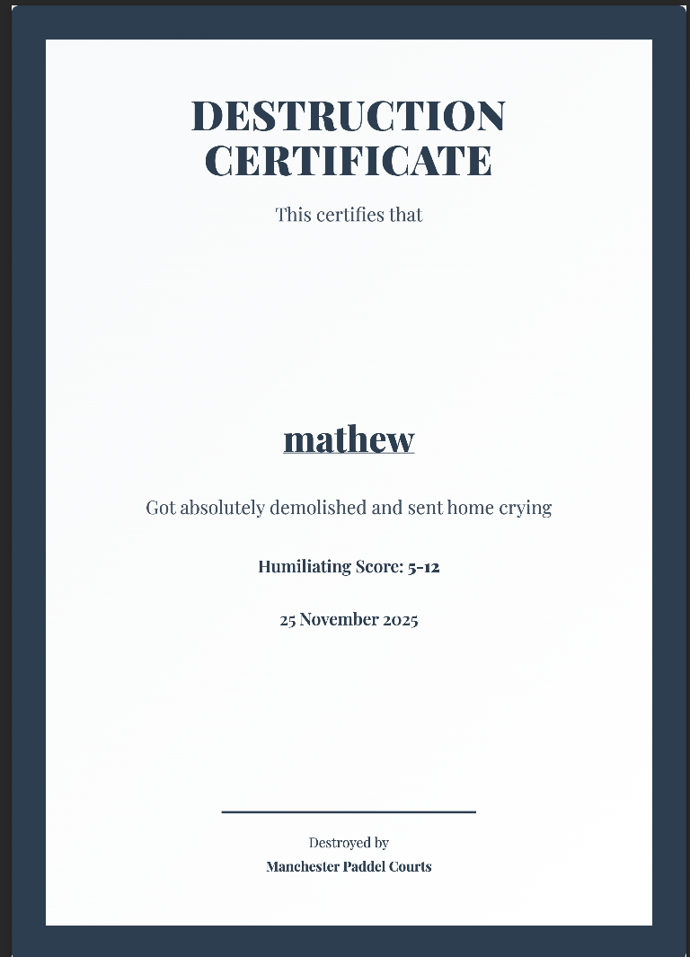 Executive Defeated Savage Certificate