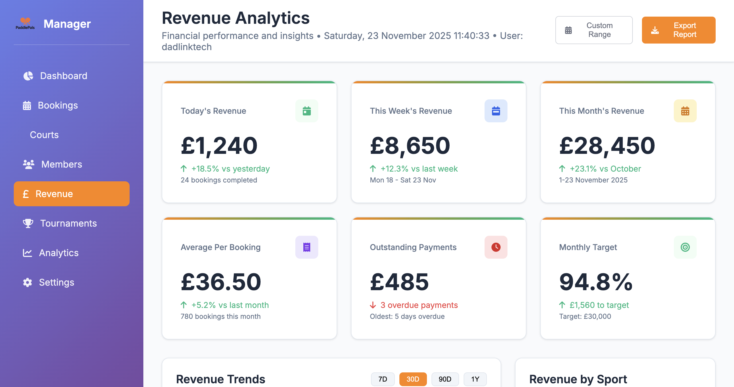 Revenue Analytics Dashboard