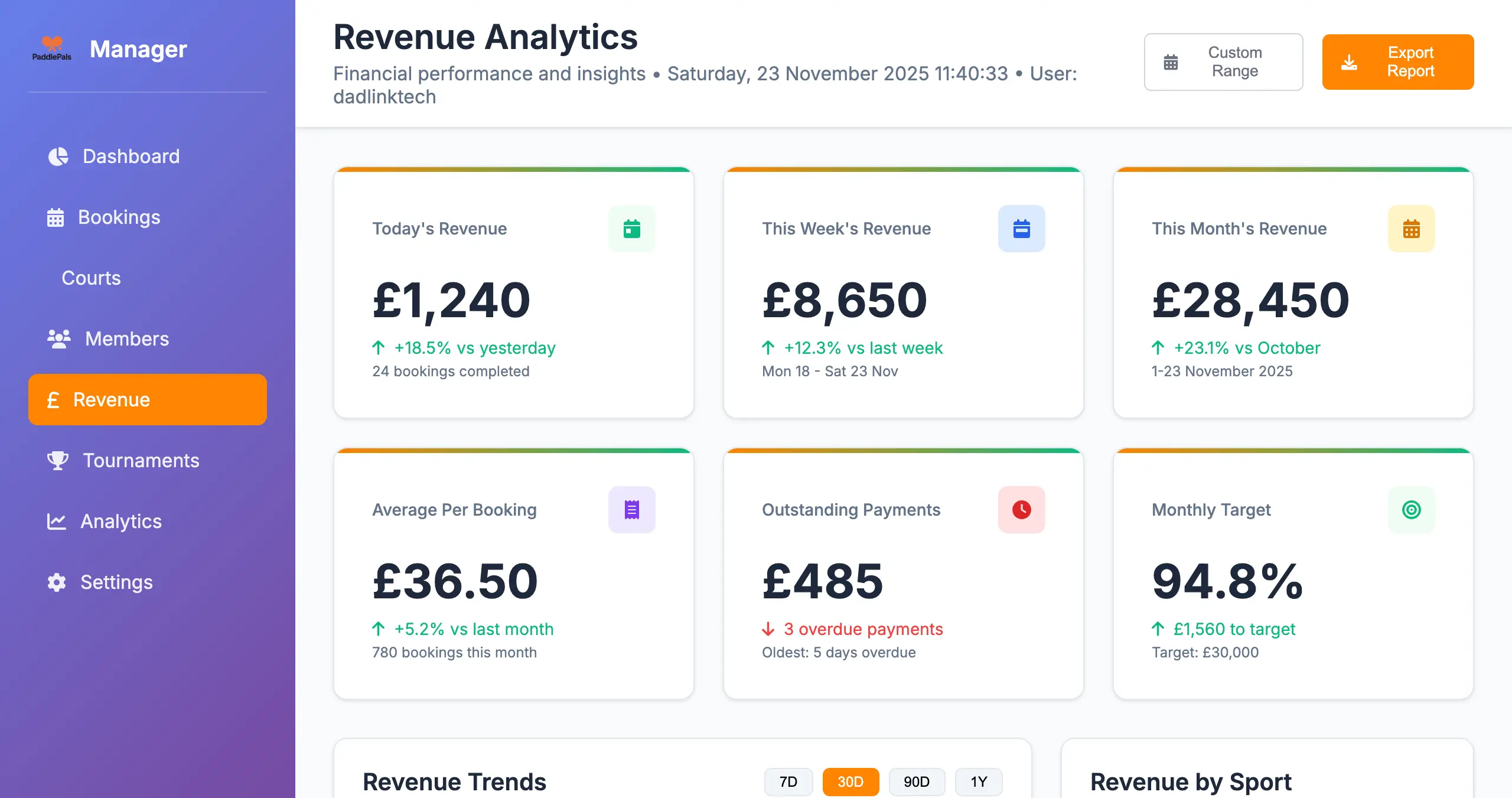 Revenue Analytics Dashboard